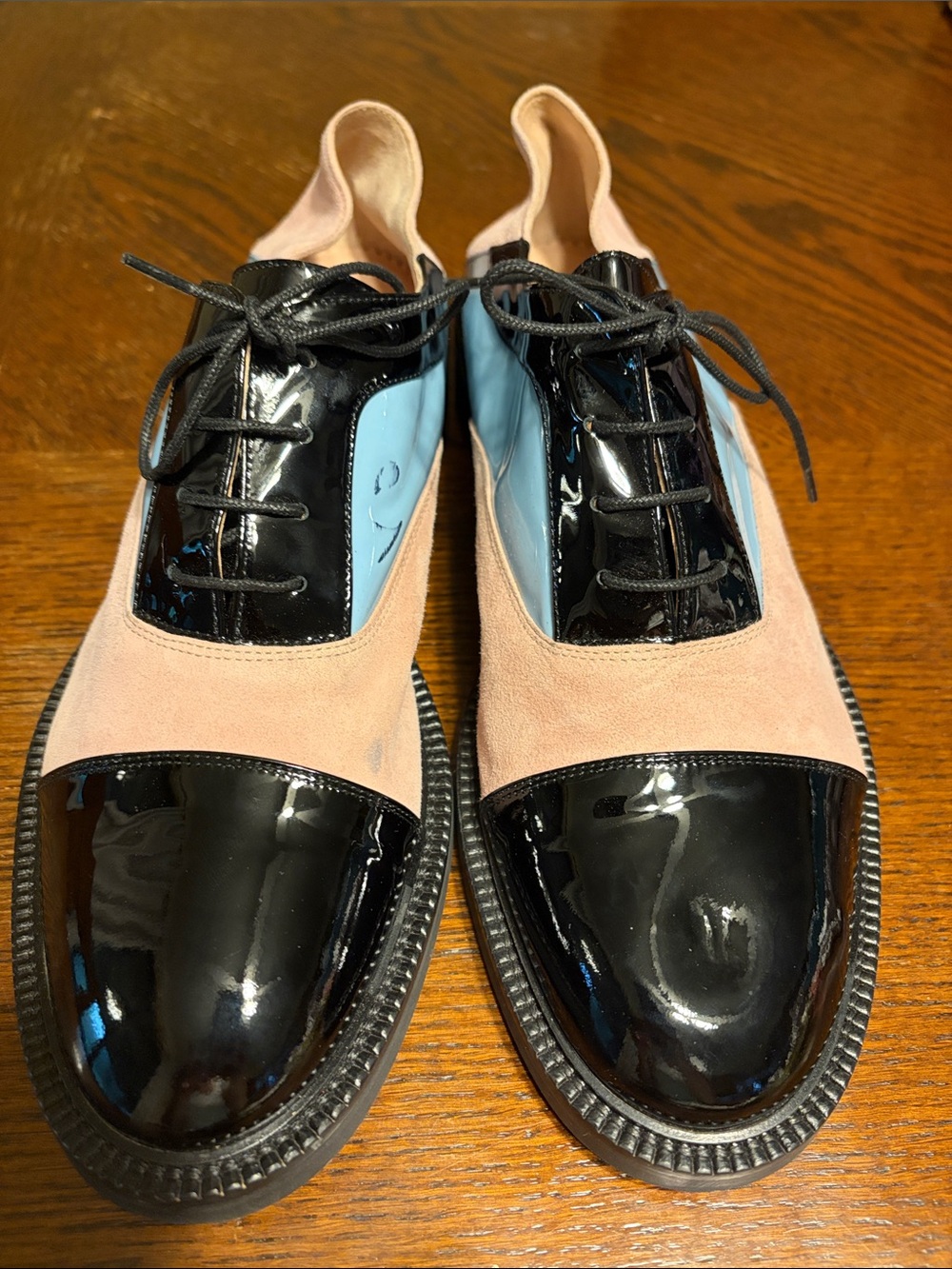 Women’s/Men’s? Two-Tone Derby Oxford in Pink, Blue & Black size 42 - Picture 2 of 5
